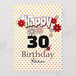 Custom Age & Name Vibrant Birthday Party Einladung