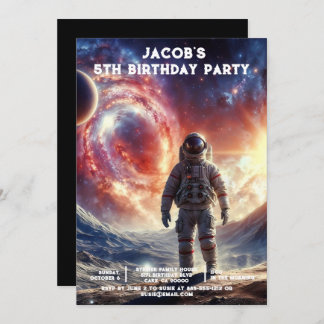 Custom Age Outer Space Birthday Party Invitations Einladung