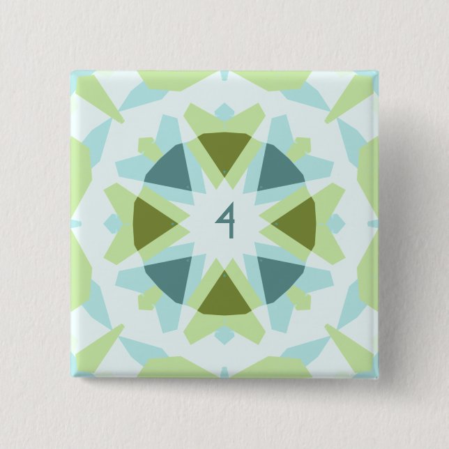 Custom Age Soft Blue Green Star Kind's Birthday Button (Vorderseite)