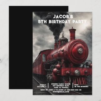 Custom Age Train Birthday Party Invitations Einladung