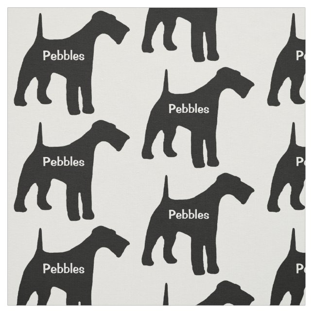 Custom Airedale Terrier Dog Silhouette Fabric Stoff (Muster)