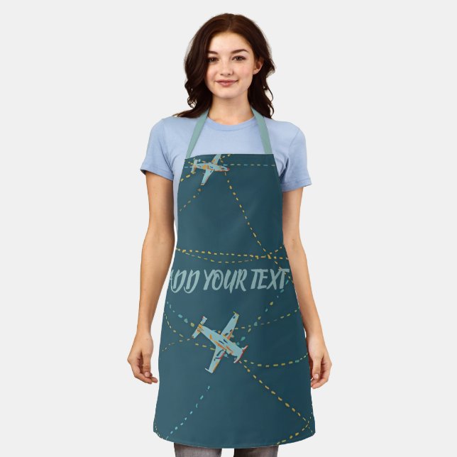 Custom Airplane Apron – Add Your Name or Message Schürze (Getragen)