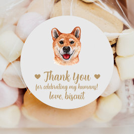 Custom Akita Inu Hunde Gastgeschenk Hochzeit Stick Runder Aufkleber