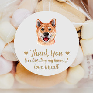 Custom Akita Inu Hunde Gastgeschenk Hochzeit Stick Runder Aufkleber