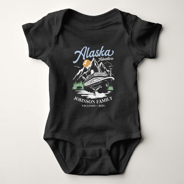 Custom Alaska Cruise Family Friends Group Matching Baby Strampler (Vorderseite)
