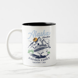 Custom Alaska Cruise Family Friends Group Matching Zweifarbige Tasse