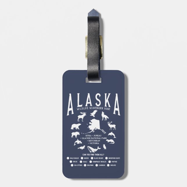 Custom Alaska Family Schifffahrt Wildbeobachtung Gepäckanhänger (Rückseite vertikal)