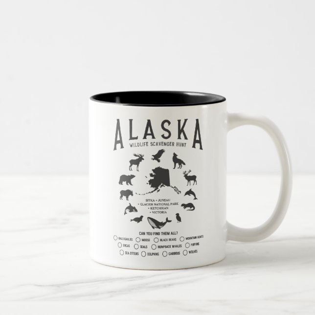 Custom Alaska Family Schifffahrt Wildbeobachtung Zweifarbige Tasse (Rechts)