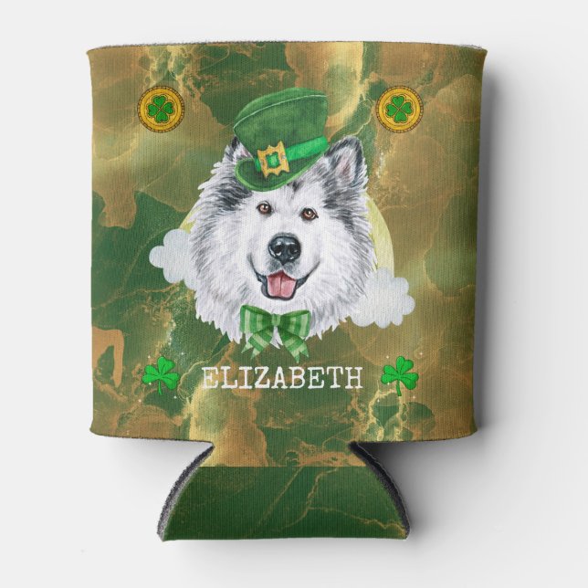 Custom Alaskan Malamute Gold St Patricks Dosenkühler (Vorderseite)