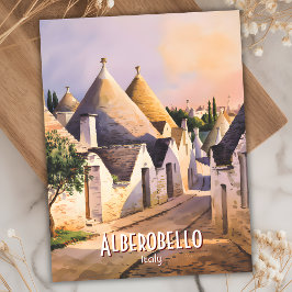Custom Alberobello Trulli House Watercolor Travel Postkarte