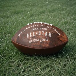 Custom All-Star Player Collage Fotos Woodgrain Football
