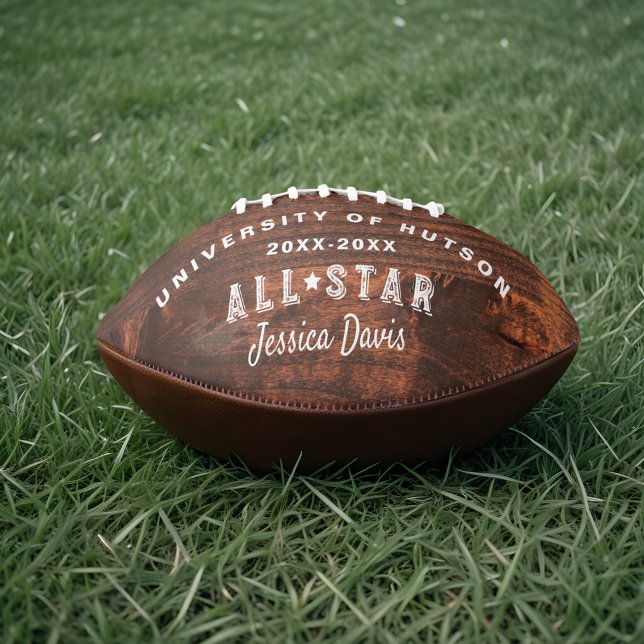 Custom All-Star Player Collage Fotos Woodgrain Football (Custom All-Star Player Collage Photos Woodgrain Football)