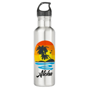 Custom Aloha Tropical Hawaiian Edelstahlflasche
