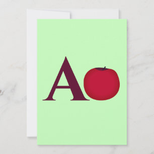 Custom Alphabet Letter A Apple Einladung