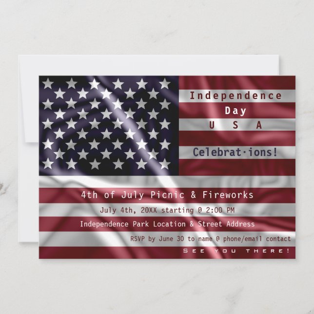 Custom American Flag, 4. Juli Feier Einladung (Vorderseite)