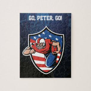 Custom, American Football Abzeichen, Football play Puzzle