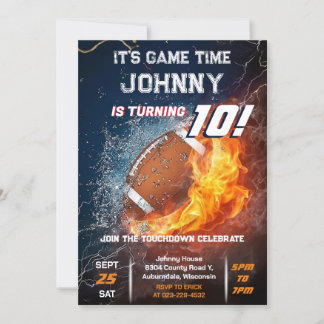 Custom American Football Einladung zum Geburtstag