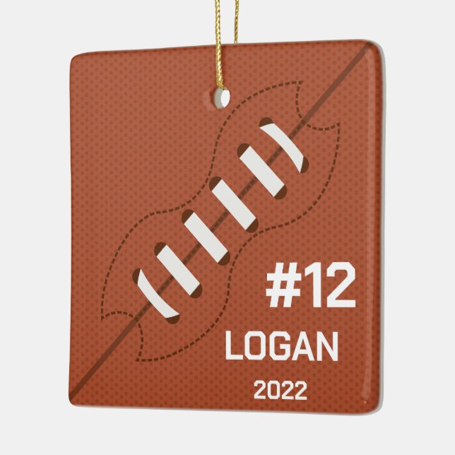 Custom American Football Player mit Name und Numme Keramikornament (Links)