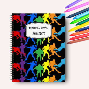 Custom American Football von hinten in die Schule Notizbuch