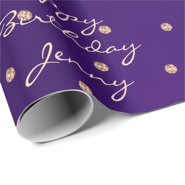 Custom Amethyst Lila Rose Gold Cystal Swarovski Geschenkpapier (Rolleneckpunkt)