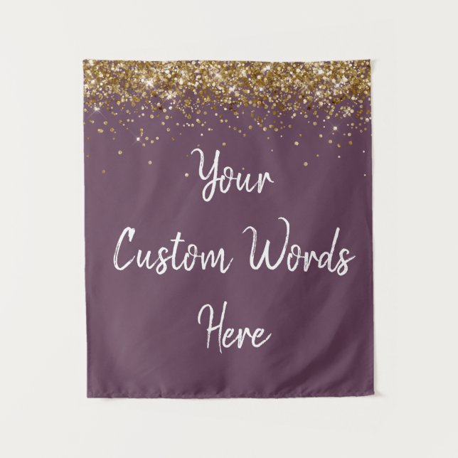 Custom Amethyst & White Personalized Photo Booth Wandteppich (Vorderseite)