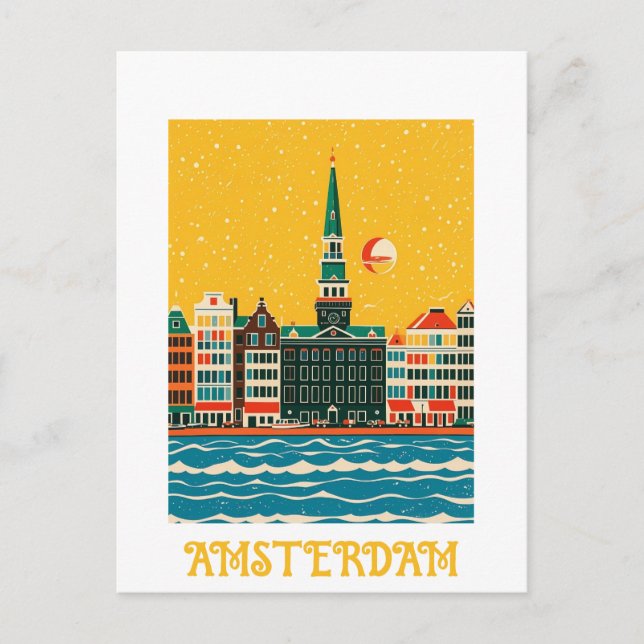 Custom Amsterdam Niederlande Postkarte (Vorderseite)