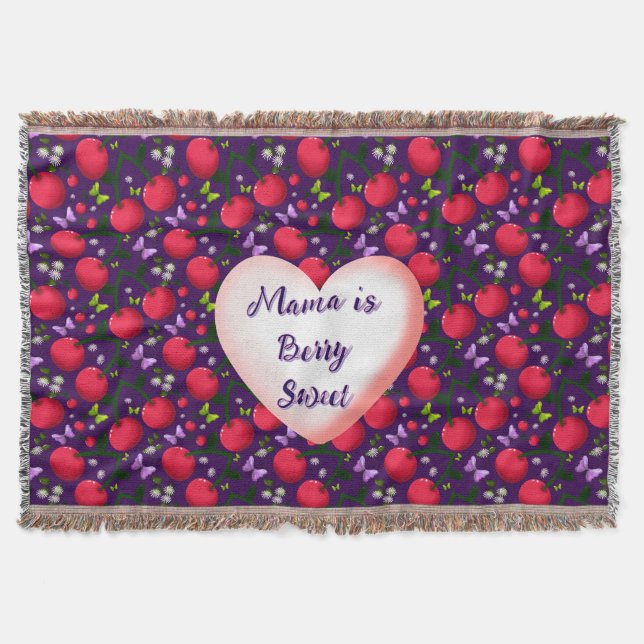 Custom and personalized Cute Cherry Butterfly  Decke (Vorderseite)