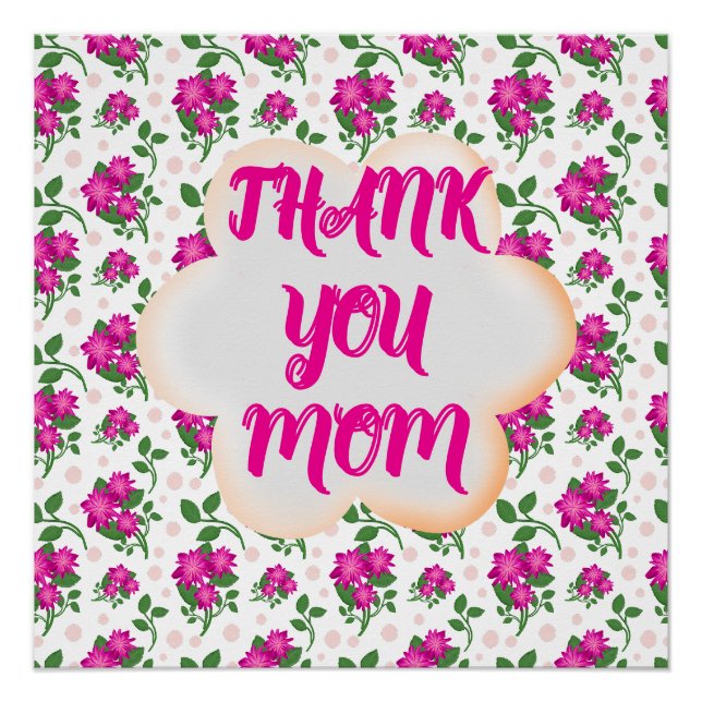 Custom and personalized floral pattern  poster (Vorderseite)