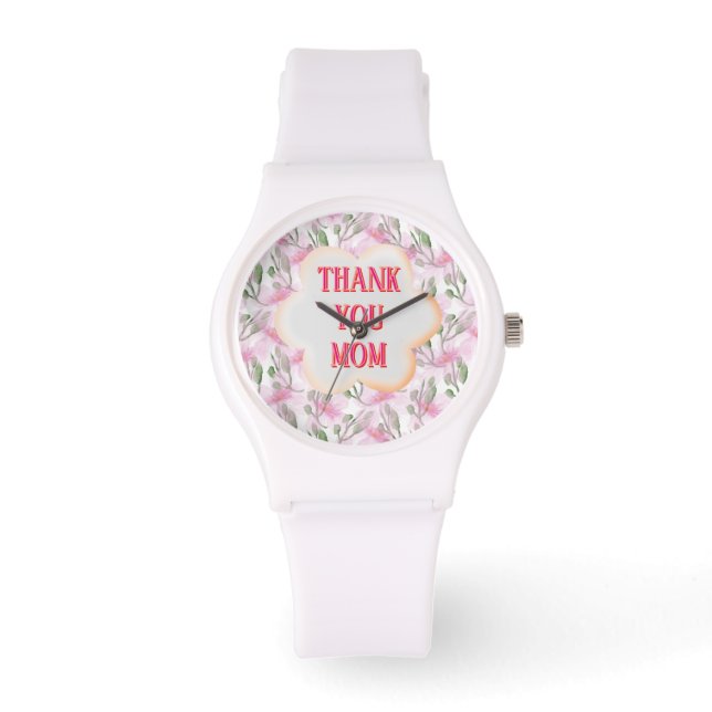 Custom and Personalized watercolor floral pattern  Armbanduhr (Vorderseite)