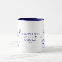 Custom Andiamo a Roma Italy Family Vacation Blue Tasse