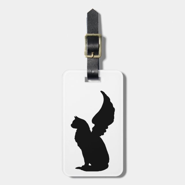 Custom Angel Cat Luggage Tag Gepäckanhänger (Vorderseite vertikal)