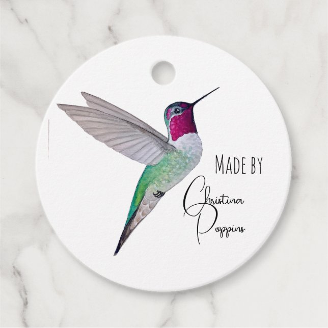 Custom Anna's Hummingbird Geschenkanhänger (Vorderseite)