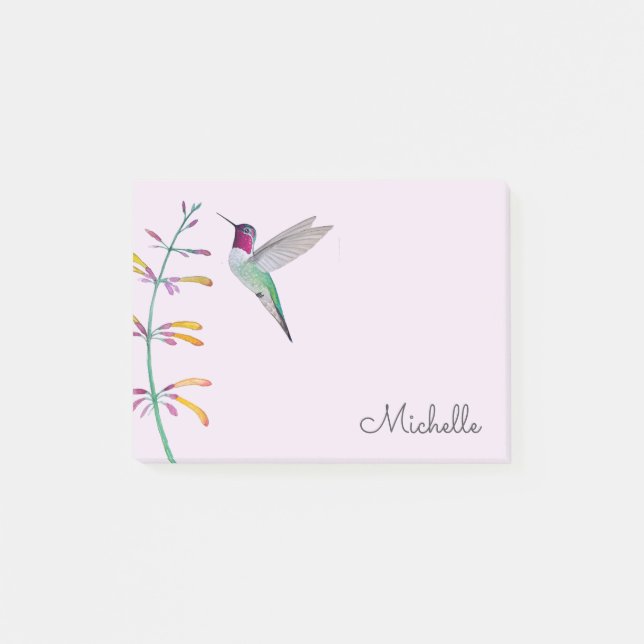 Custom Anna's Hummingbird  Post-it Klebezettel (Vorderseite)