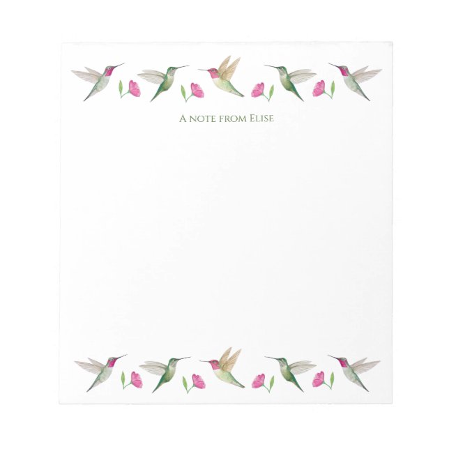 Custom Anna's Hummingbirds Notepad Notizblock (Vorderseite)