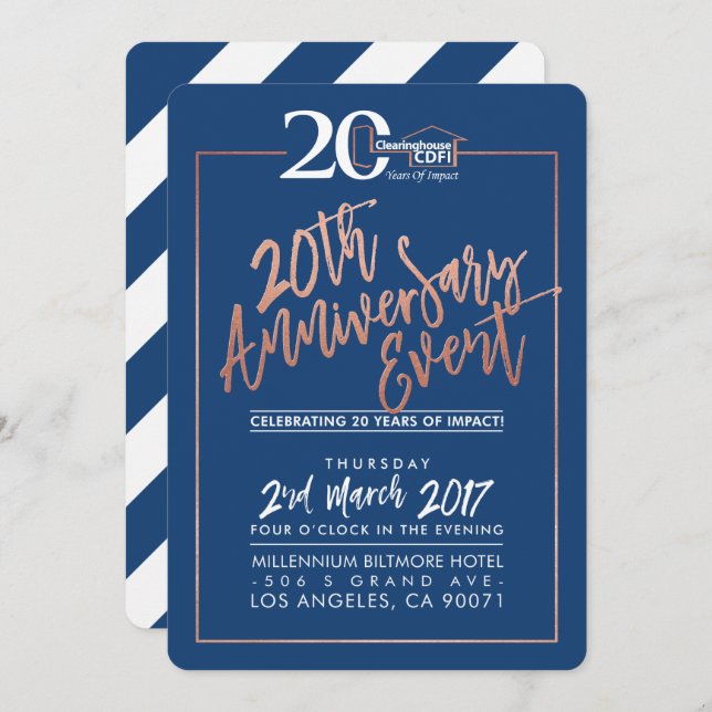 CUSTOM ANNIVERSARY PARTY INVITE Corporate Marine Einladung (Vorne/Hinten)