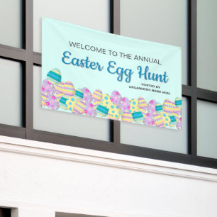 Custom Annual Easter Easter Hunt Colorful Blue Banner