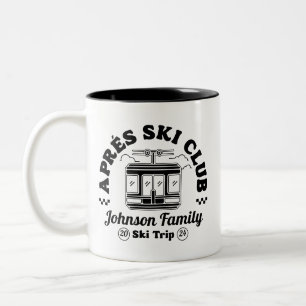 Custom Apres Ski Family Friends Ski Trip Group Zweifarbige Tasse