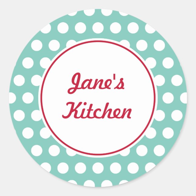 Custom Aqua Kitchen Stickers (Vorderseite)