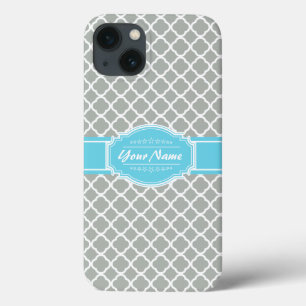 Custom Aqua und Silver Grau marokkanische Quarterf Case-Mate iPhone Hülle