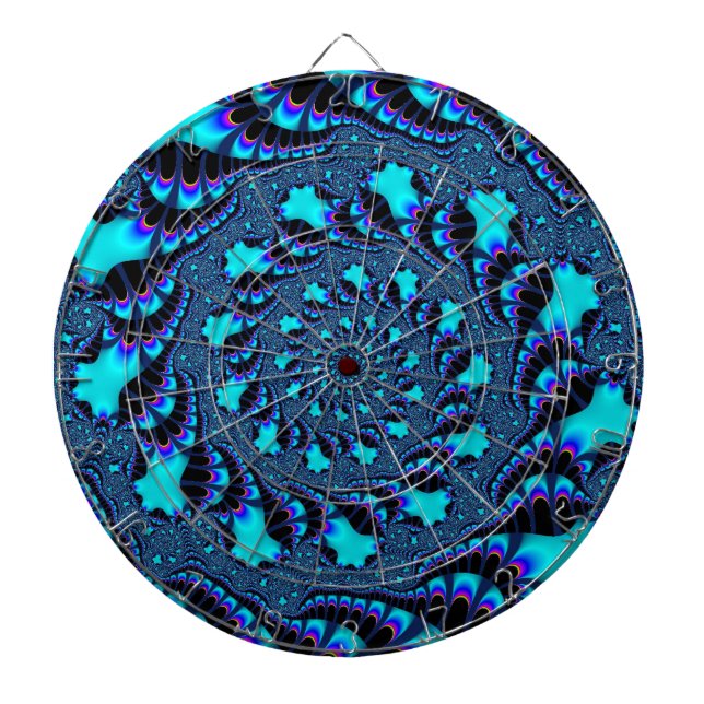 Custom Aquamarin Whirlpool Spiral Dartboard Dartscheibe (vorne)