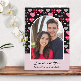 Custom Arch Photo Bows and Hearts Valentine's Day Karte