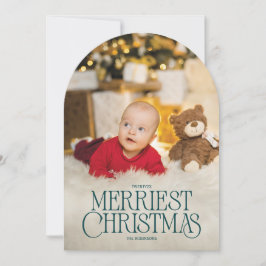 Custom Arch-Shaped Merriest Christmas Photo Card Einladung
