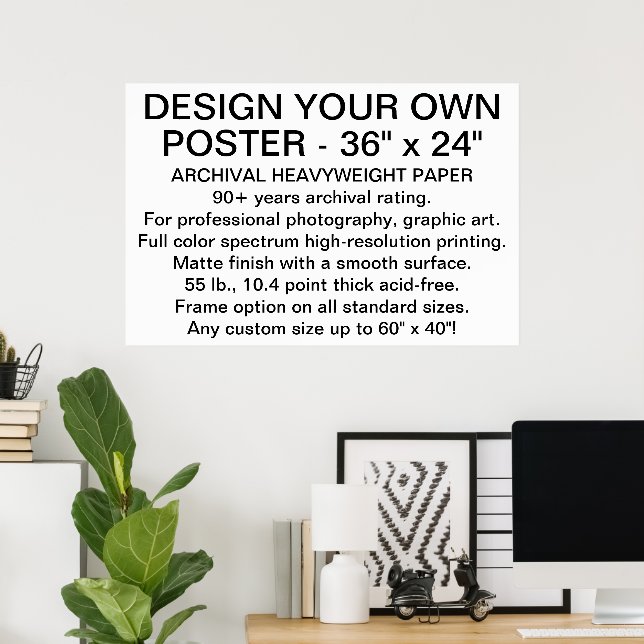 Custom ARCHIVAL HEAVYWEIGHT POSTER 36"x24" (Heimbüro)