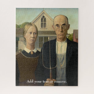 Custom Art, "American Gothic" Grant Wood, 1930. Puzzle