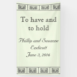 Custom Art Deco Blume Border Wedding Banner