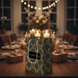 Custom Art Deco Embroidered-Style Paper Bag Mittlere Geschenktüte
