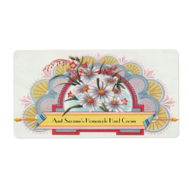 Custom Art Deco Floral Label (Vorne)