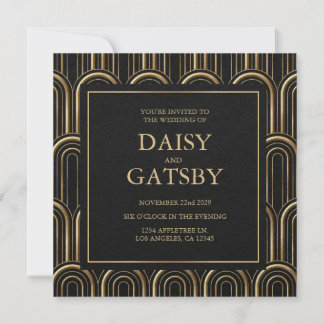 Custom Art Deco Save the Date Einladung