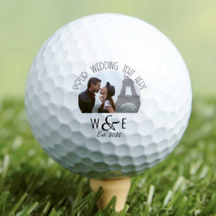 Custom Art Deco Text Golf Ball Gastgeschenke Hochz