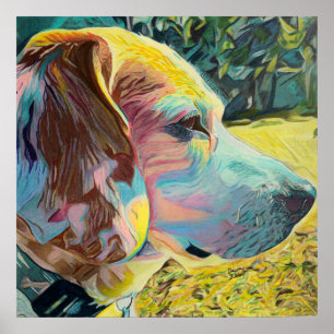 Custom Art With Beagle Poster